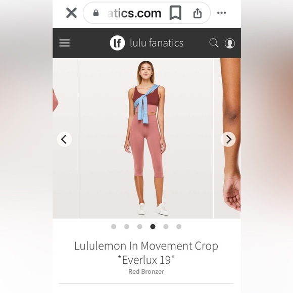 Like new Lululemon Everlux 19” crop red bronzer mauve - Picture 8 of 11